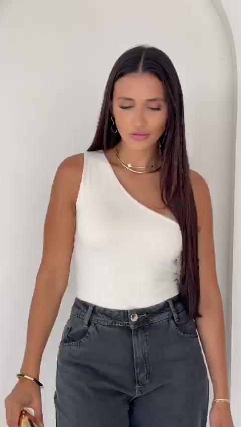 Calça Wide Leg Jeans Feminina Cintura Alta Marmorizada