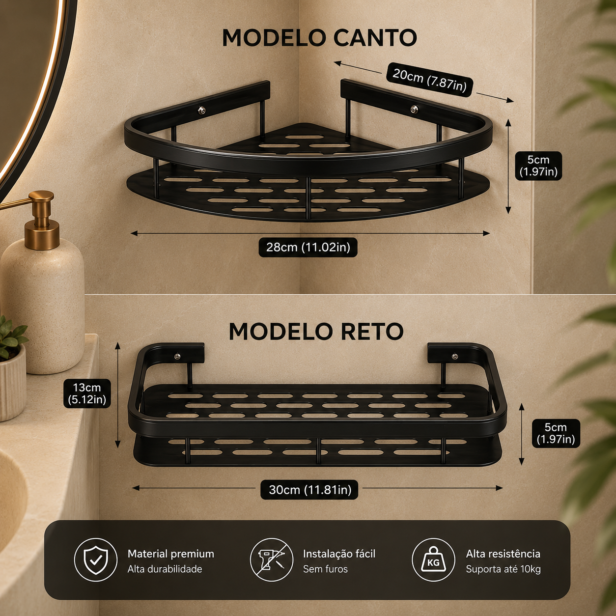 Kit Prateleira Organizadora para Banheiro