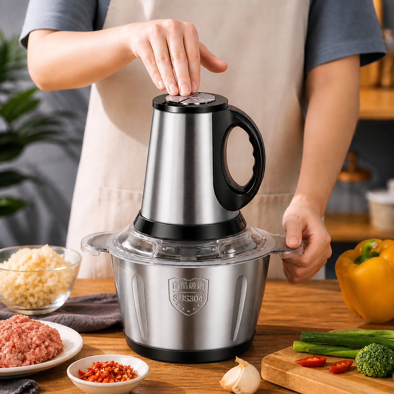 Triturador de Alimentos - Moedor Elétrico 2L