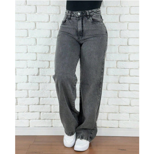 Calça Wide Leg Jeans Feminina 100% Algodão Premium